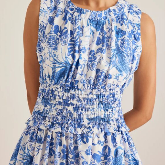 Anthropologie | NWT Sleeveless Poplin Smocked Midi Dress - Picture 1 of 4